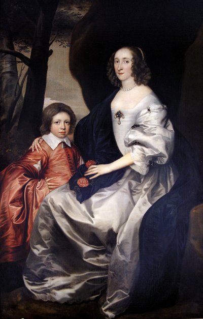 John Manners als Junge mit seiner Mutter Frances, Gräfin von Rutland, ca. 1646 von Daniel Mytens